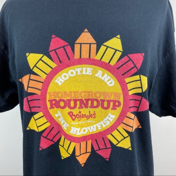 Vintage Hootie & The Blowfish Black Orange Sun Bojangles Gildan Tee Shirt - Picture 4 of 8